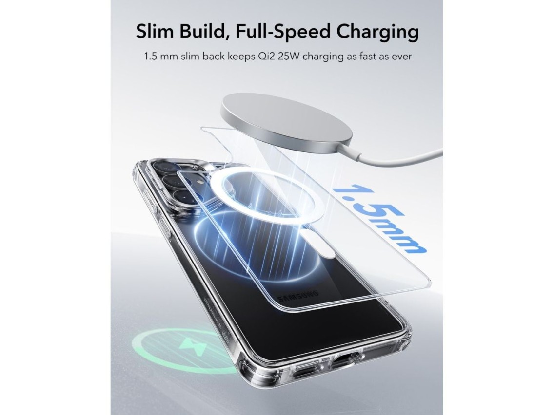 ESR Classic Hybrid Kickstand MagSafe Case for Samsung Galaxy S26 - Transparent