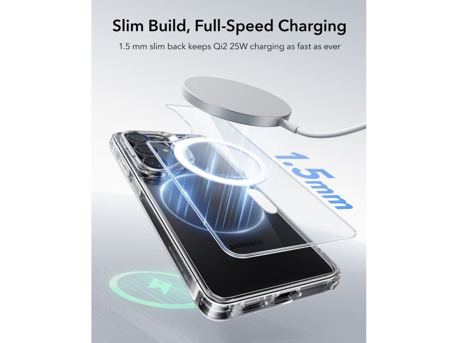 ESR Classic Hybrid Kickstand MagSafe Case for Samsung Galaxy S26 - Transparent