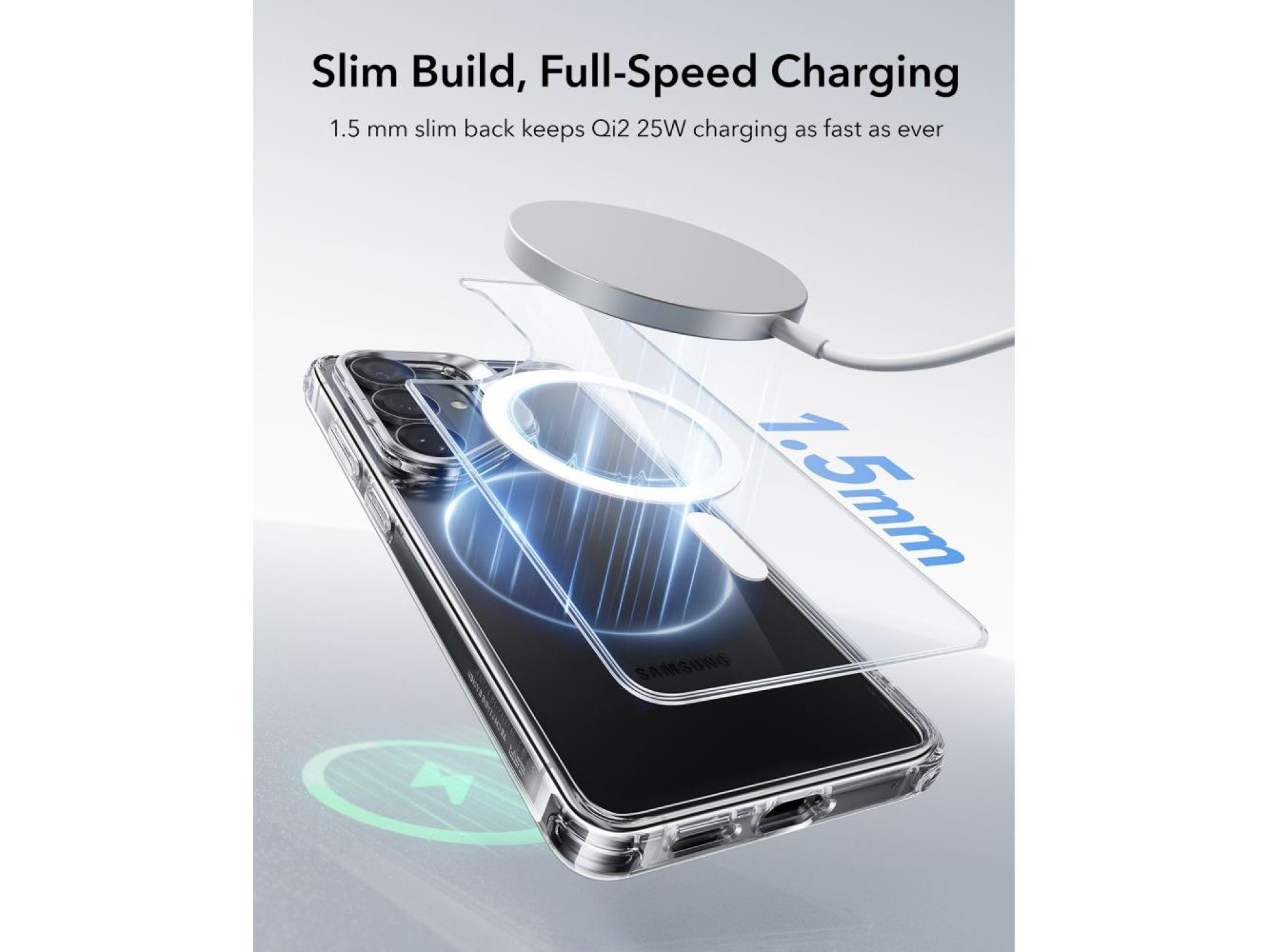 Funda ESR Classic Hybrid con soporte MagSafe para Samsung Galaxy S26+ - Transparente