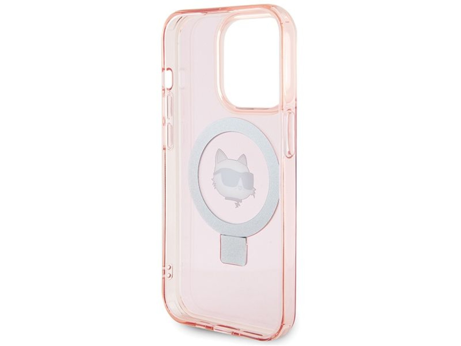 Capa rígida rosa/rosa Karl Lagerfeld KLHMP15LHMRSCHP para iPhone 15 Pro de 6,1 polegadas com suporte
