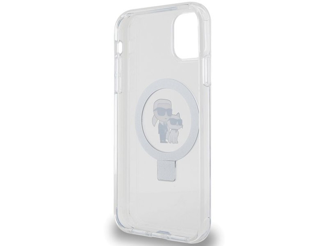 Karl Lagerfeld KLHMN61HMRSKCH iPhone 11 / Xr 6.1" blanco/blanco estuche rígido Soporte de anillo Kar