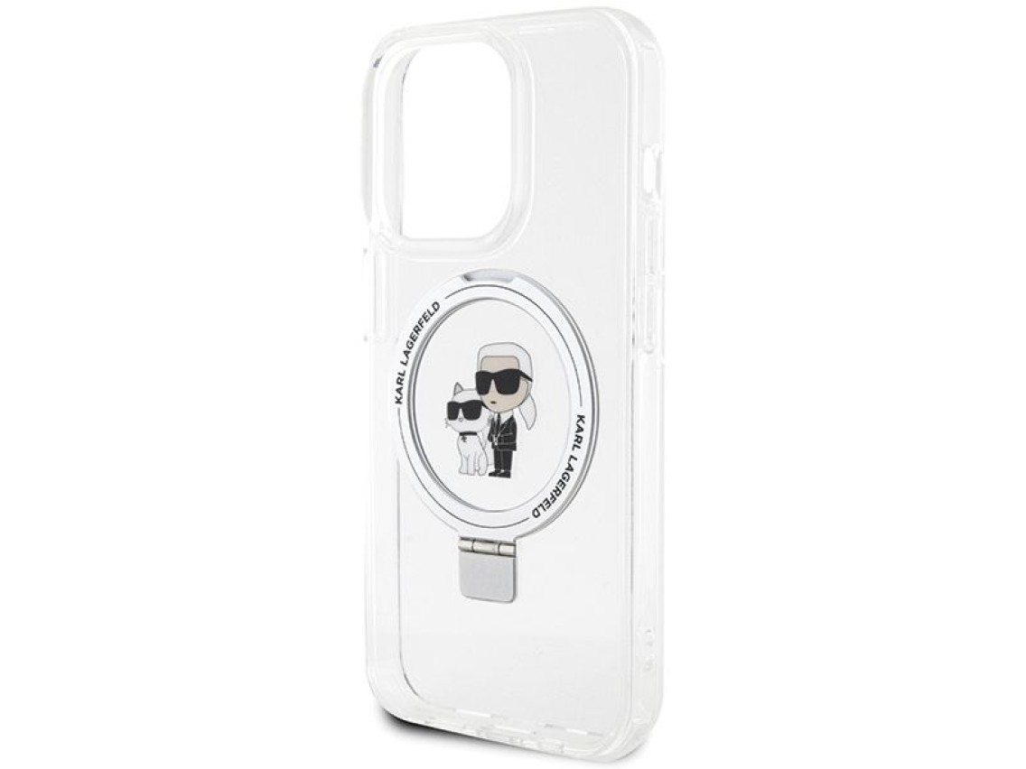 Karl Lagerfeld Ring Stand Karl&Choupette MagSafe case for iPhone 13 Pro / 13 - white