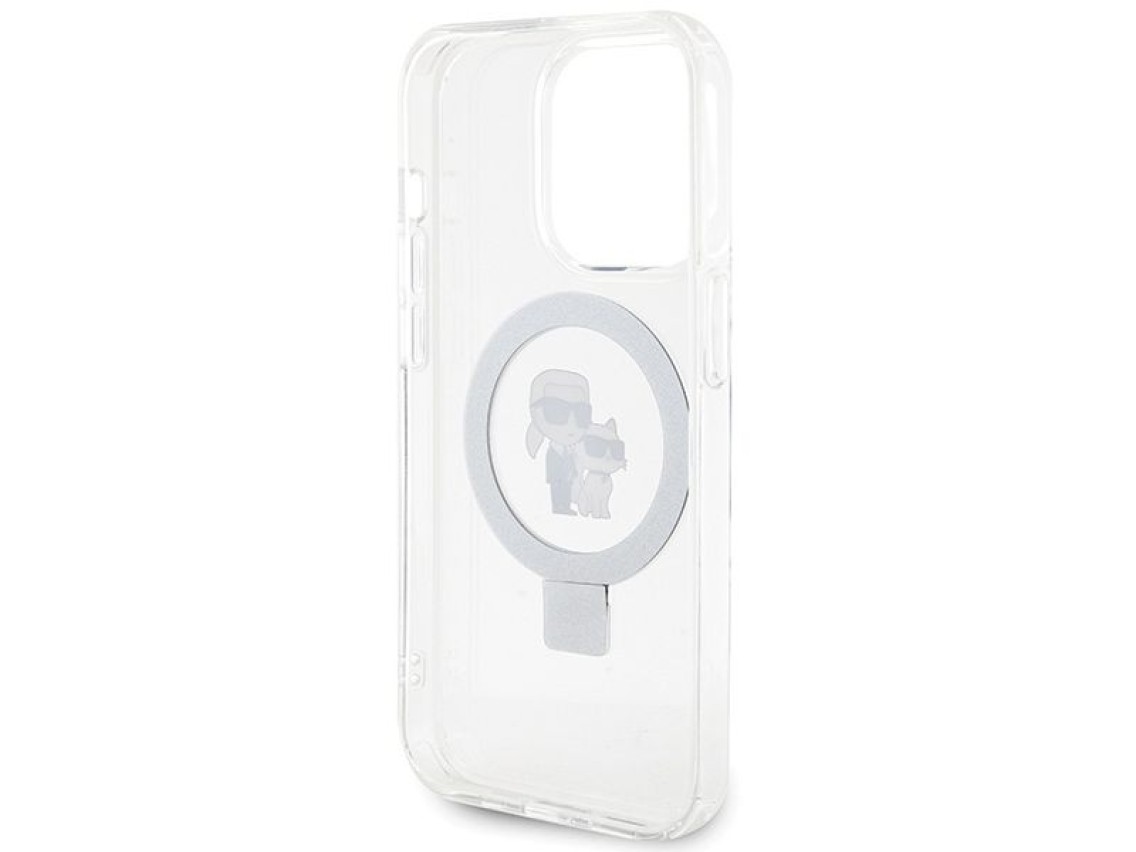 Karl Lagerfeld Ring Stand Karl&Choupette MagSafe case for iPhone 13 Pro / 13 - white