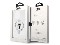 Suporte de anel Karl Lagerfeld, capa MagSafe Karl&Choupette para iPhone 13 Pro Max - branca Suporte de anel Karl Lagerfeld, capa MagSafe Karl&Choupette para iPhone 13 Pro Max - branca