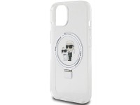Karl Lagerfeld Ring Stand Karl&Choupette MagSafe case for iPhone 14 / 15 / 13 - white Karl Lagerfeld Ring Stand Karl&Choupette MagSafe case for iPhone 14 / 15 / 13 - white