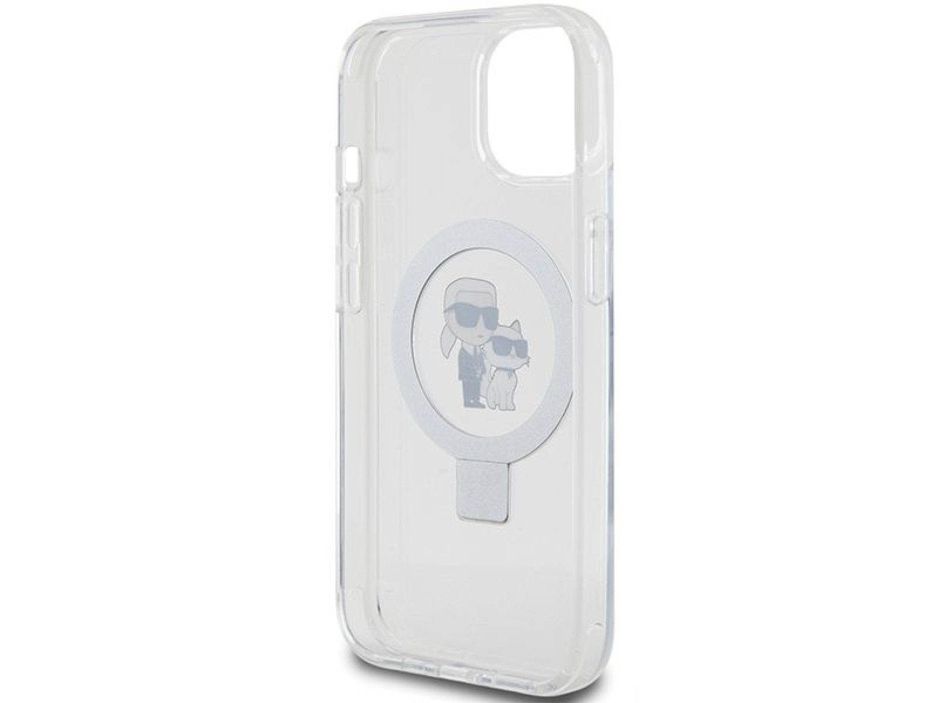 Karl Lagerfeld Ring Stand Karl&Choupette MagSafe case for iPhone 14 / 15 / 13 - white