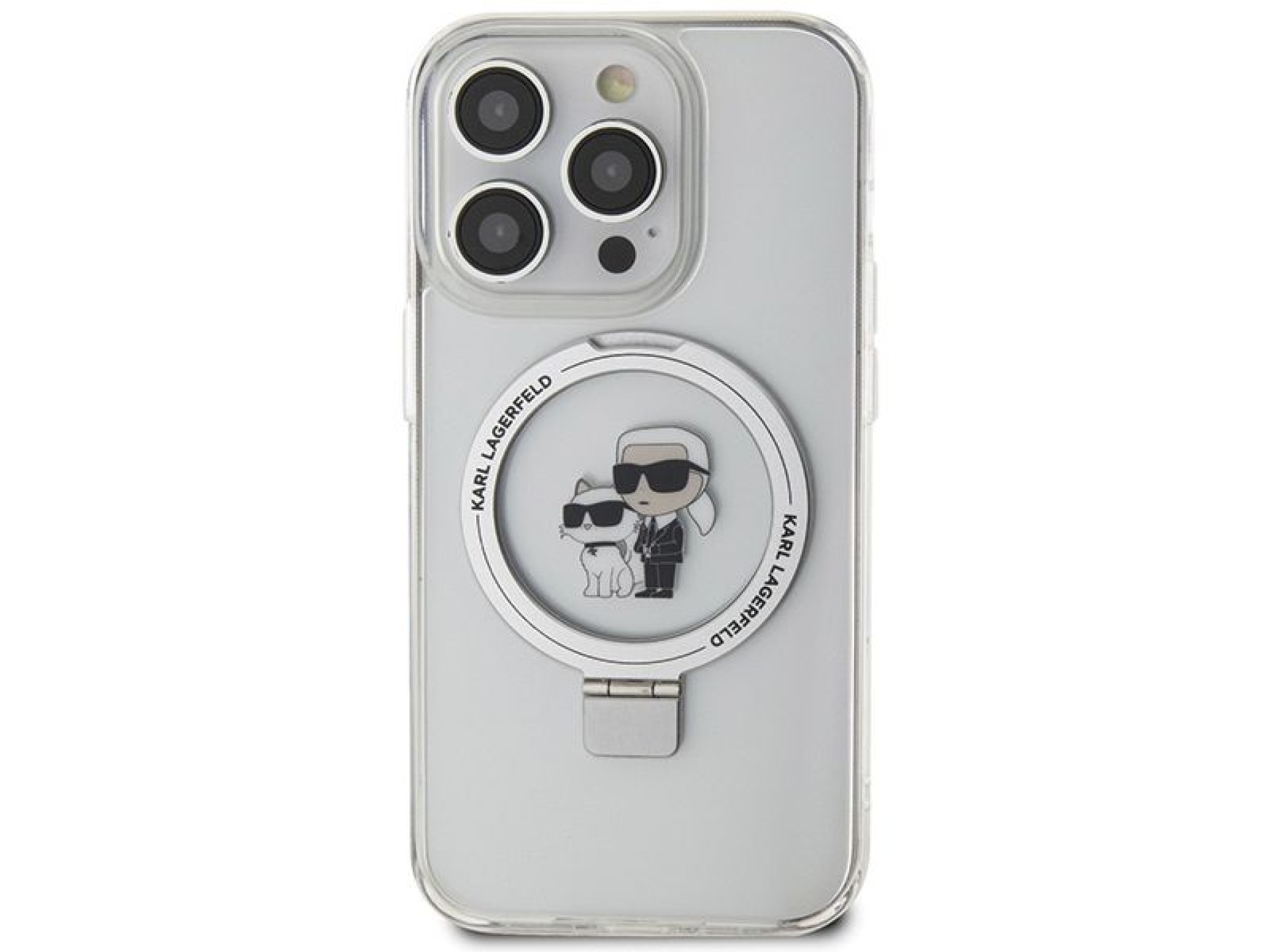 Capa rígida branca/branca Karl Lagerfeld KLHMP15XHMRSKCH para iPhone 15 Pro Max 6.7
