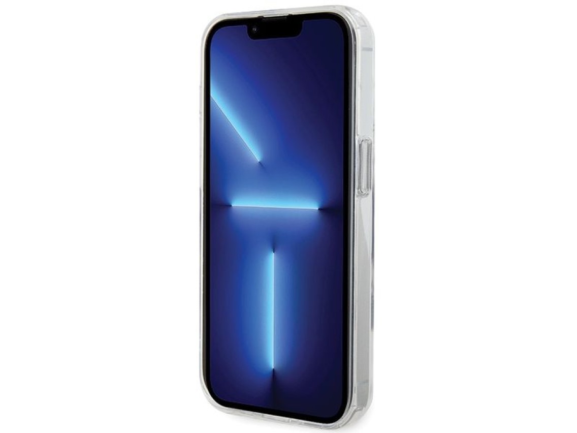 Capa rígida branca/branca Karl Lagerfeld KLHMP15XHMRSKCH para iPhone 15 Pro Max 6.7" com suporte de