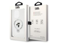 Capa rígida branca/branca Karl Lagerfeld KLHMP15XHMRSKCH para iPhone 15 Pro Max 6.7" com suporte de Capa rígida branca/branca Karl Lagerfeld KLHMP15XHMRSKCH para iPhone 15 Pro Max 6.7" com suporte de