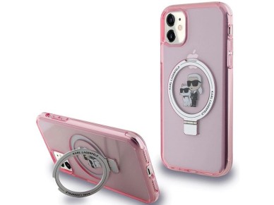 Karl Lagerfeld Ring Stand Karl&Choupette MagSafe case for iPhone 11 / Xr - pink Karl Lagerfeld Ring Stand Karl&Choupette MagSafe case for iPhone 11 / Xr - pink