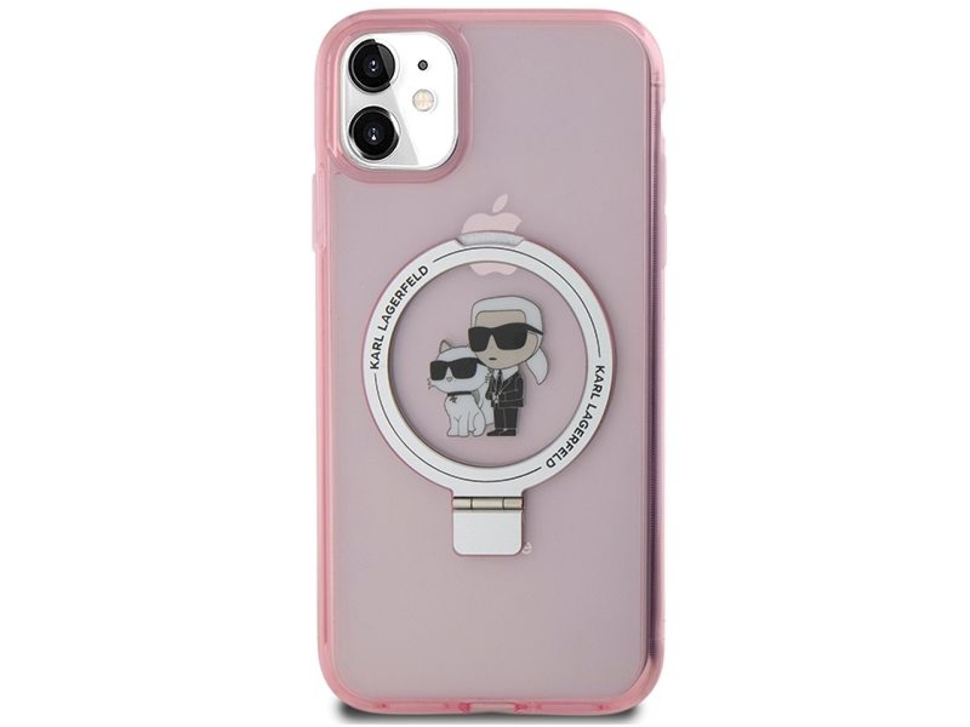 Karl Lagerfeld Ring Stand Karl&Choupette MagSafe case for iPhone 11 / Xr - pink