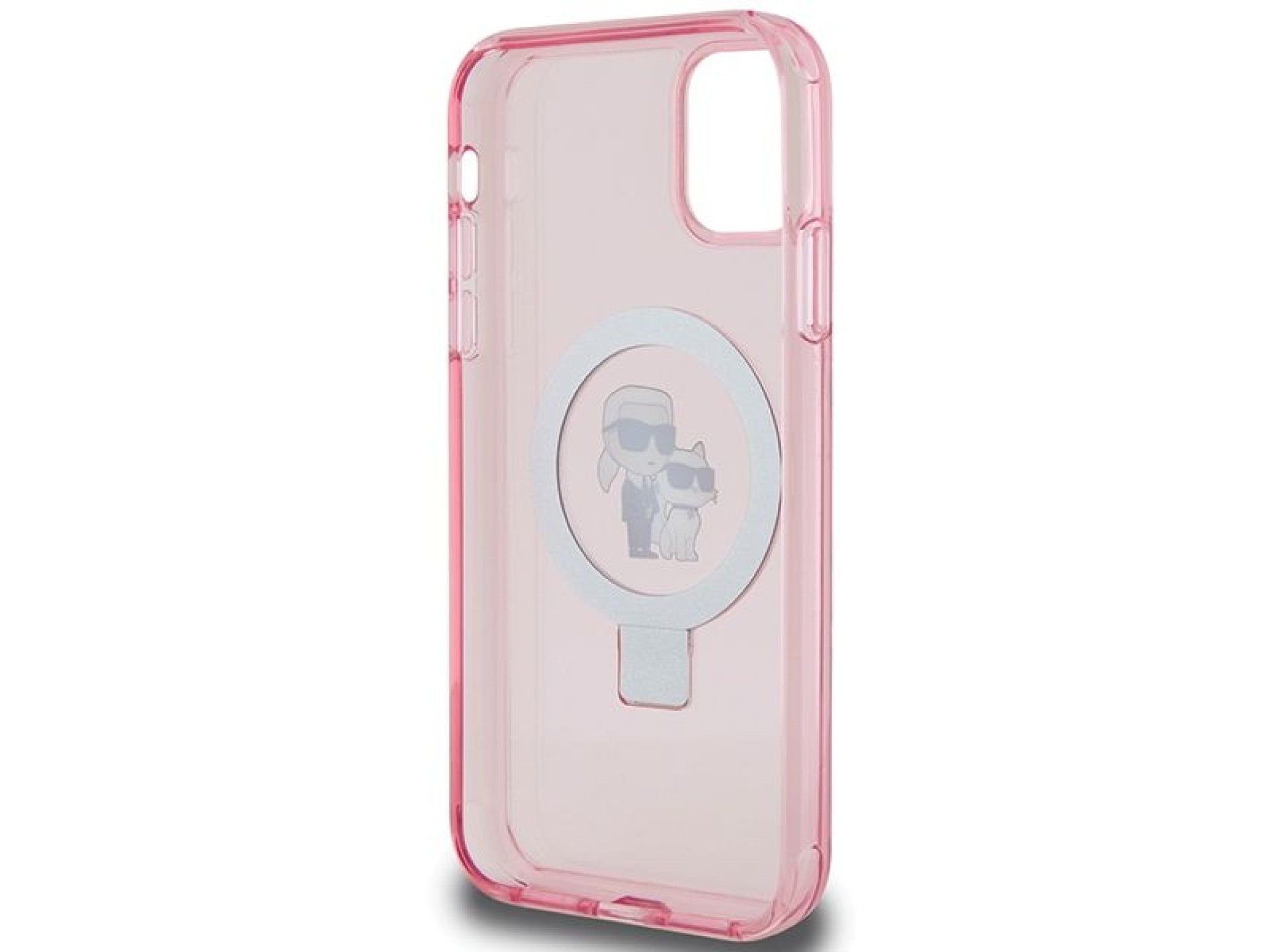 Karl Lagerfeld Ring Stand Karl&Choupette MagSafe case for iPhone 11 / Xr - pink