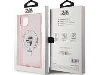 Karl Lagerfeld Ring Stand Karl&Choupette MagSafe case for iPhone 11 / Xr - pink Karl Lagerfeld Ring Stand Karl&Choupette MagSafe case for iPhone 11 / Xr - pink
