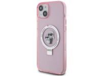 Karl Lagerfeld KLHMP15SHMRSKCP iPhone 15 6.1" rosa/rosa anel suporte Karl&Choupette MagSafe