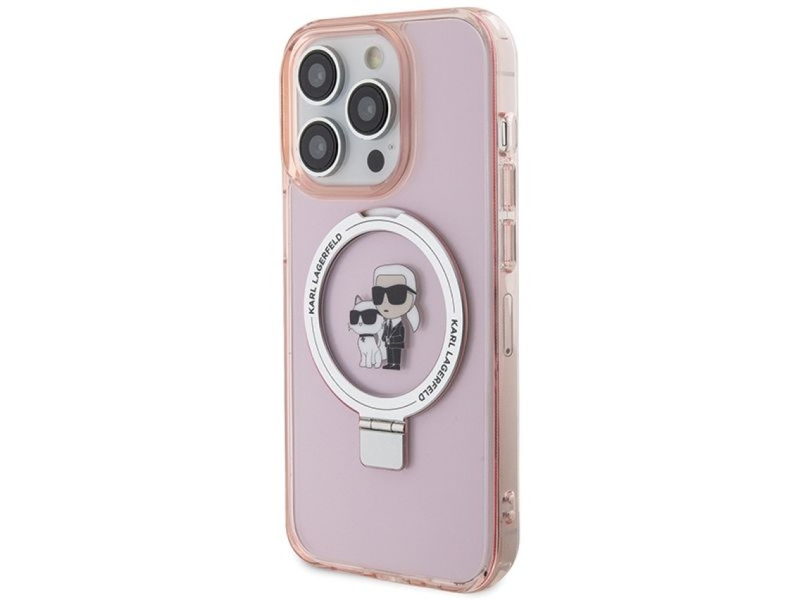Karl Lagerfeld KLHMP15XHMRSKCP iPhone 15 Pro Max 6.7" pink/pink hardcase Ring Stand Karl&Choupette M