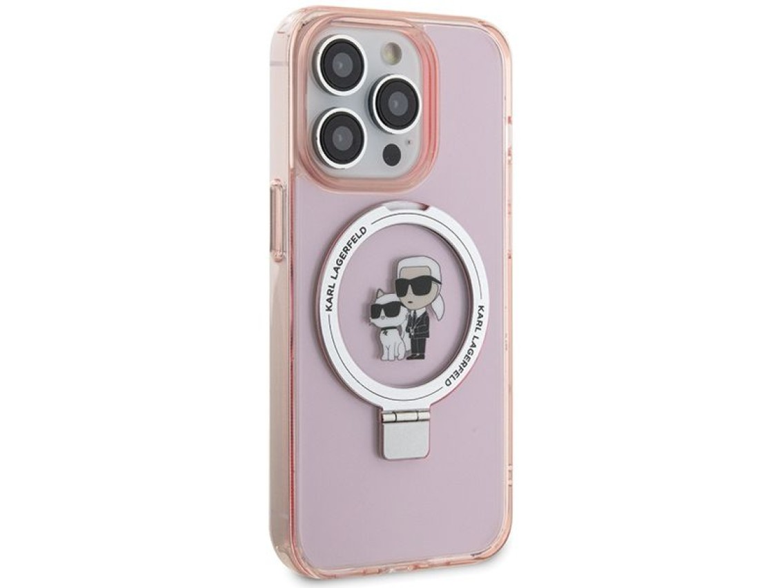 Karl Lagerfeld KLHMP15XHMRSKCP iPhone 15 Pro Max 6.7" pink/pink hardcase Ring Stand Karl&Choupette M
