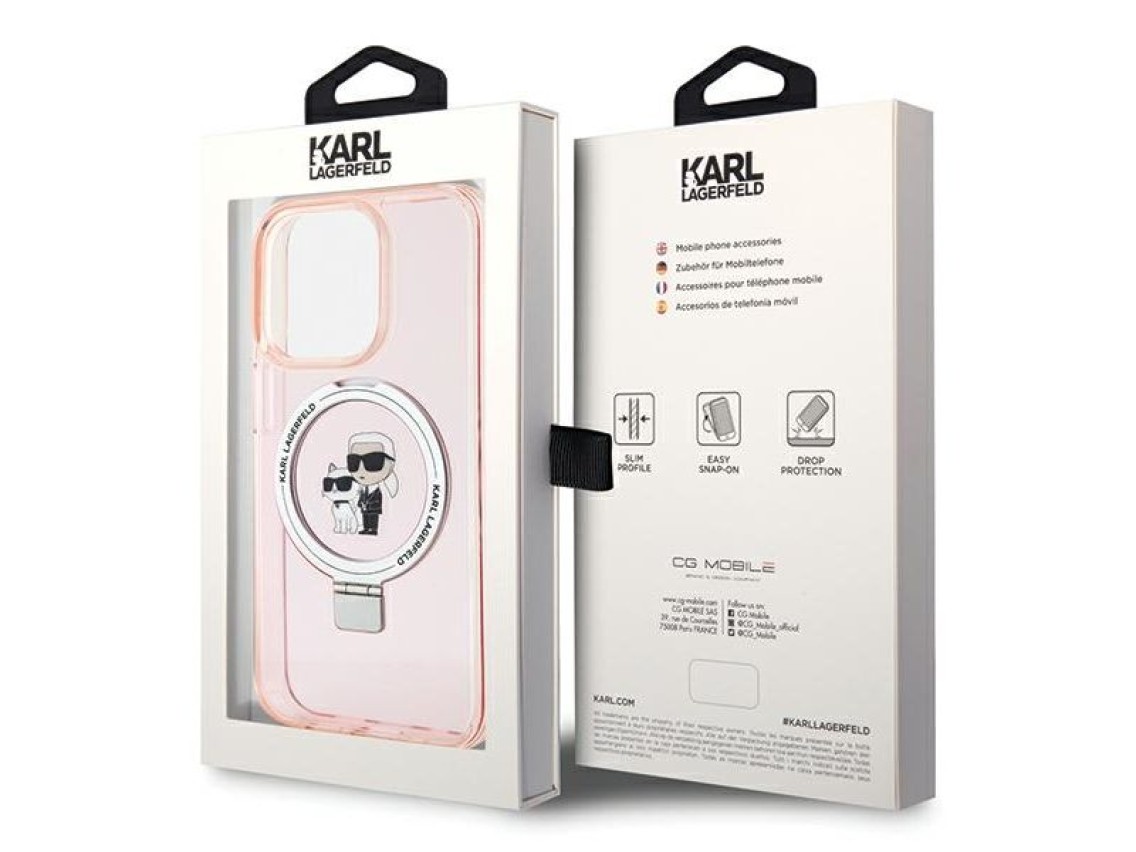 Karl Lagerfeld KLHMP15XHMRSKCP iPhone 15 Pro Max 6.7" pink/pink hardcase Ring Stand Karl&Choupette M