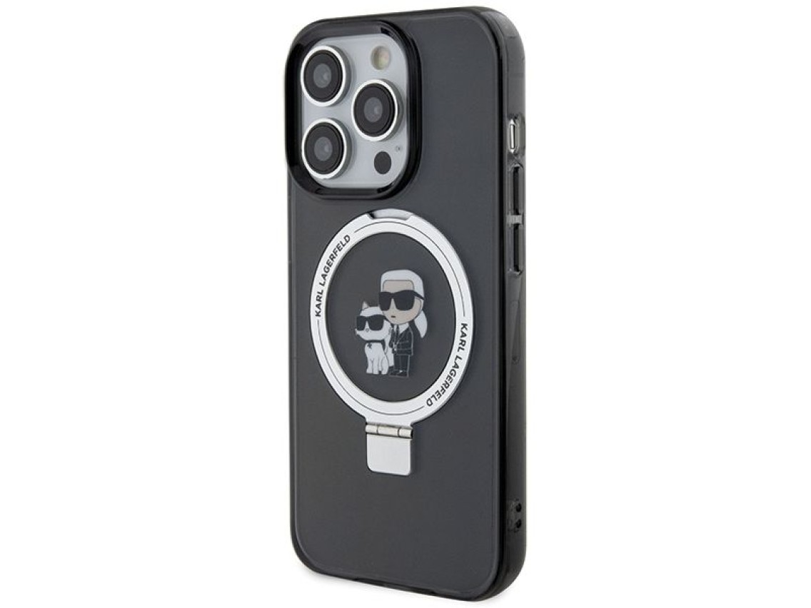 Karl Lagerfeld KLHMP13LHMRSKCK iPhone 13 Pro 6.1" black/black hardcase Ring Stand Karl&Choupette Mag