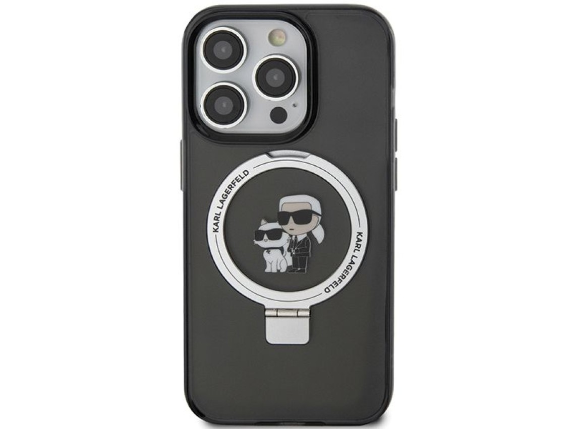 Karl Lagerfeld KLHMP13LHMRSKCK iPhone 13 Pro 6.1" black/black hardcase Ring Stand Karl&Choupette Mag