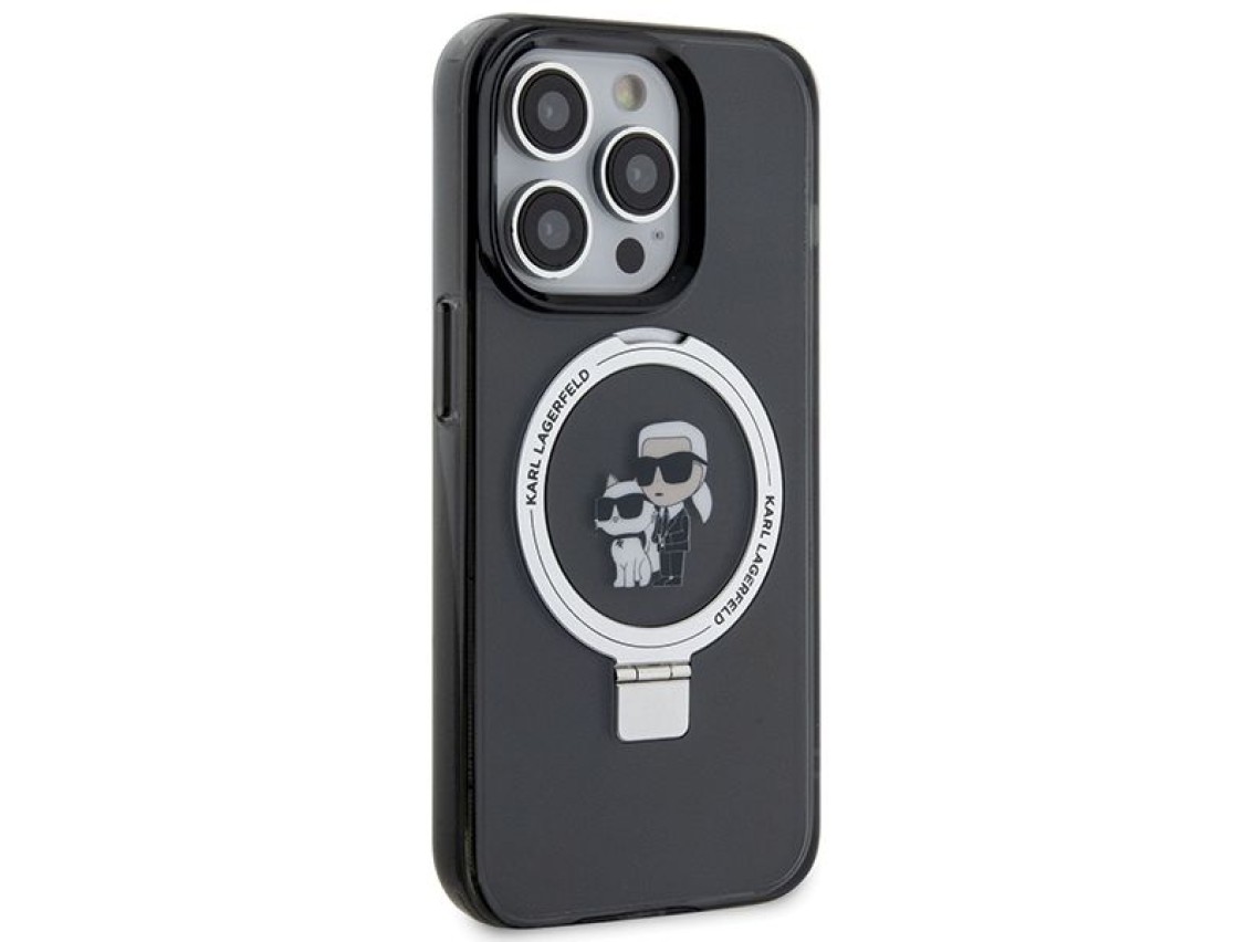 Karl Lagerfeld KLHMP13LHMRSKCK iPhone 13 Pro 6.1" black/black hardcase Ring Stand Karl&Choupette Mag
