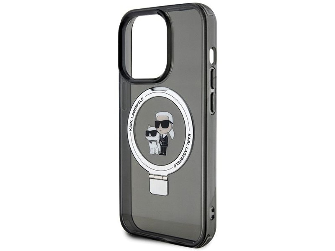 Karl Lagerfeld KLHMP13LHMRSKCK iPhone 13 Pro 6.1" black/black hardcase Ring Stand Karl&Choupette Mag