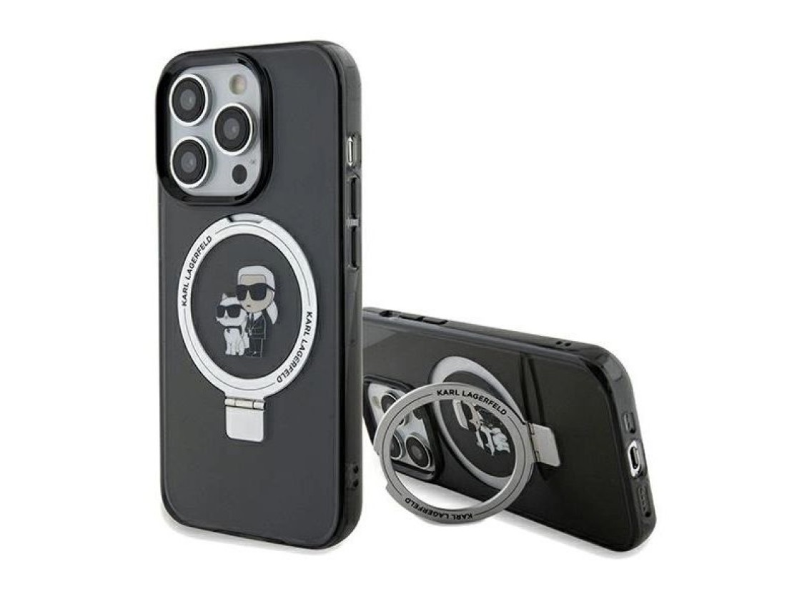 Karl Lagerfeld Ring Stand Karl&Choupette MagSafe case for iPhone 13 Pro Max - black