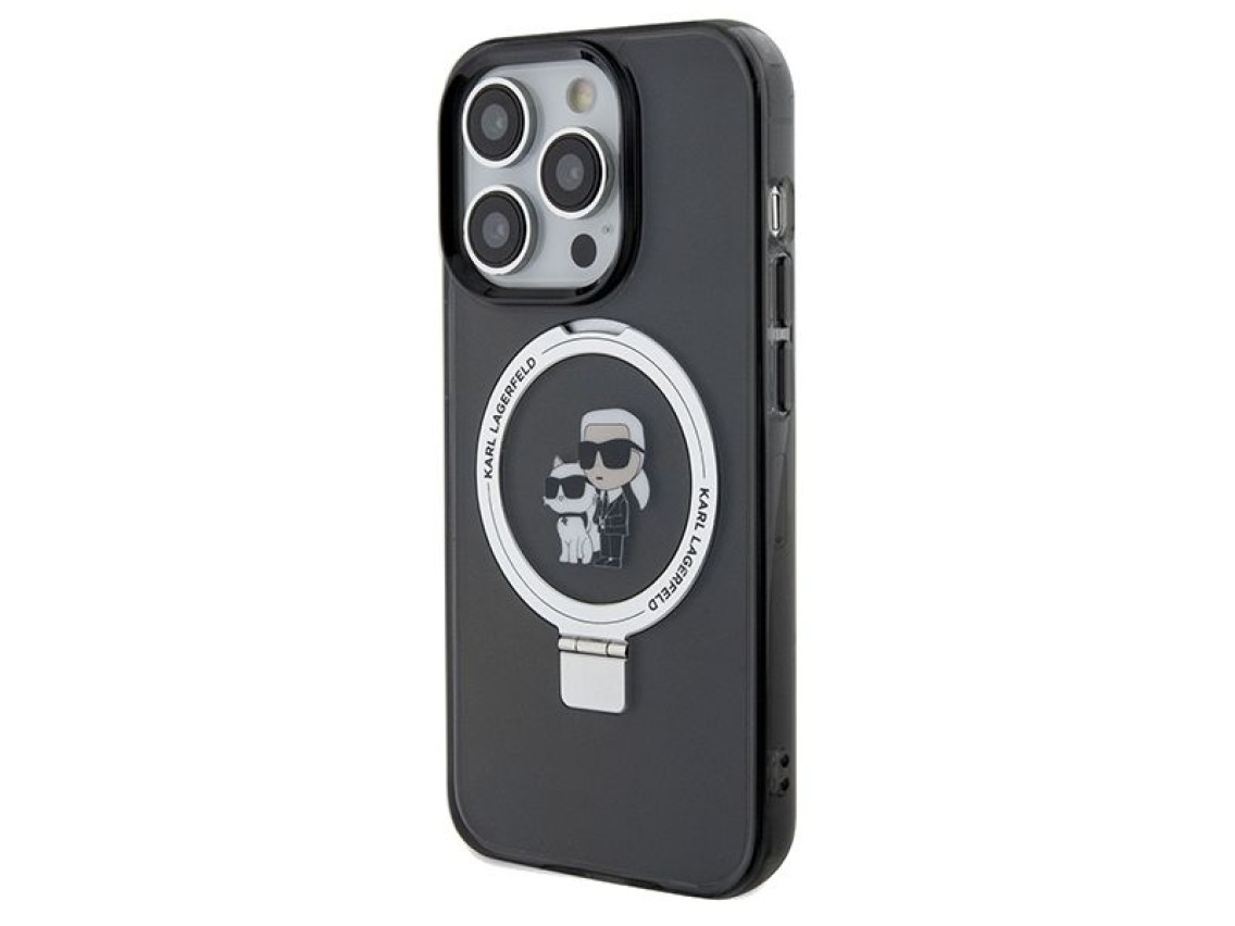 Karl Lagerfeld Ring Stand Karl&Choupette MagSafe case for iPhone 13 Pro Max - black