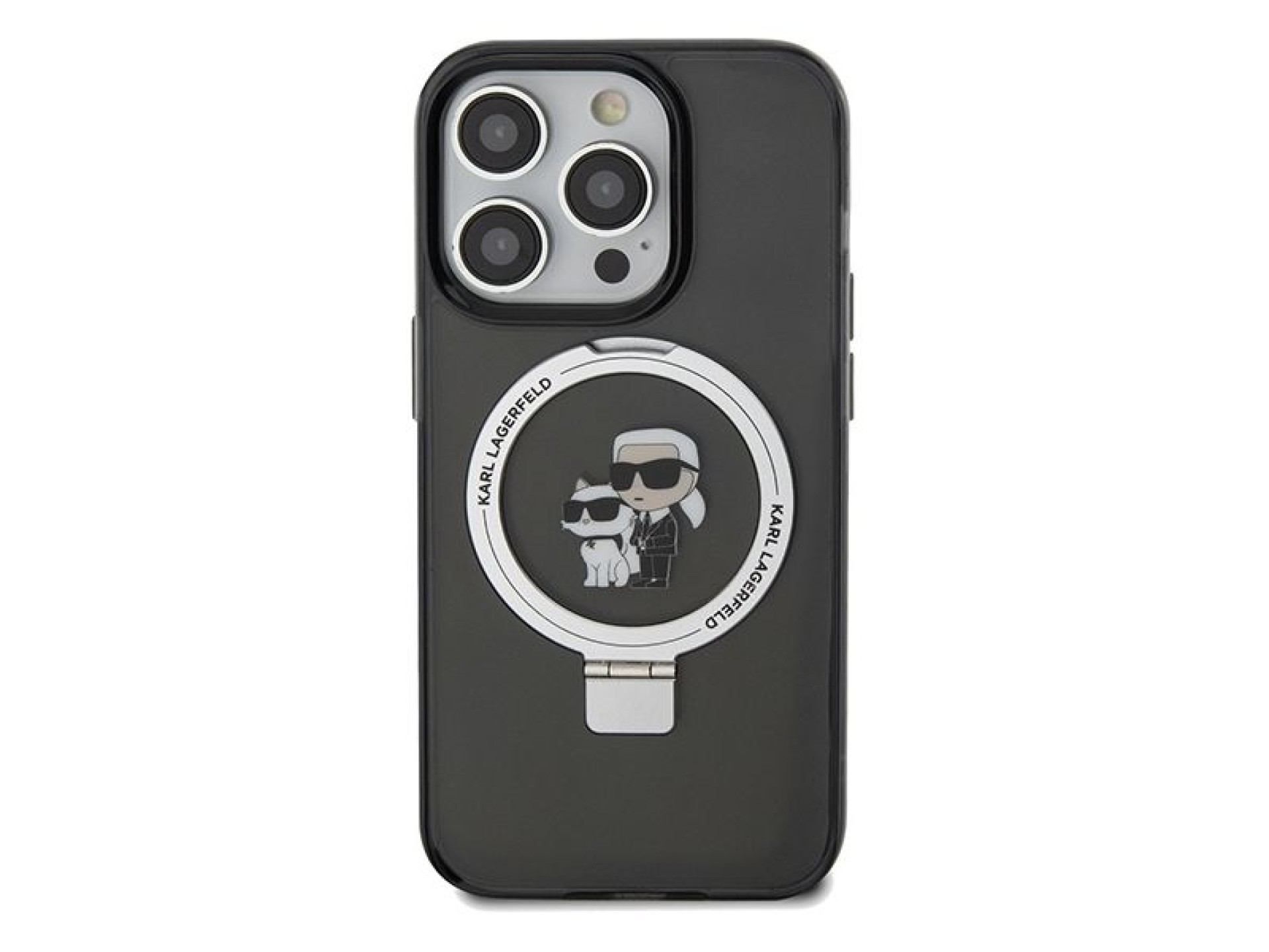 Karl Lagerfeld Ring Stand Karl&Choupette MagSafe case for iPhone 13 Pro Max - black