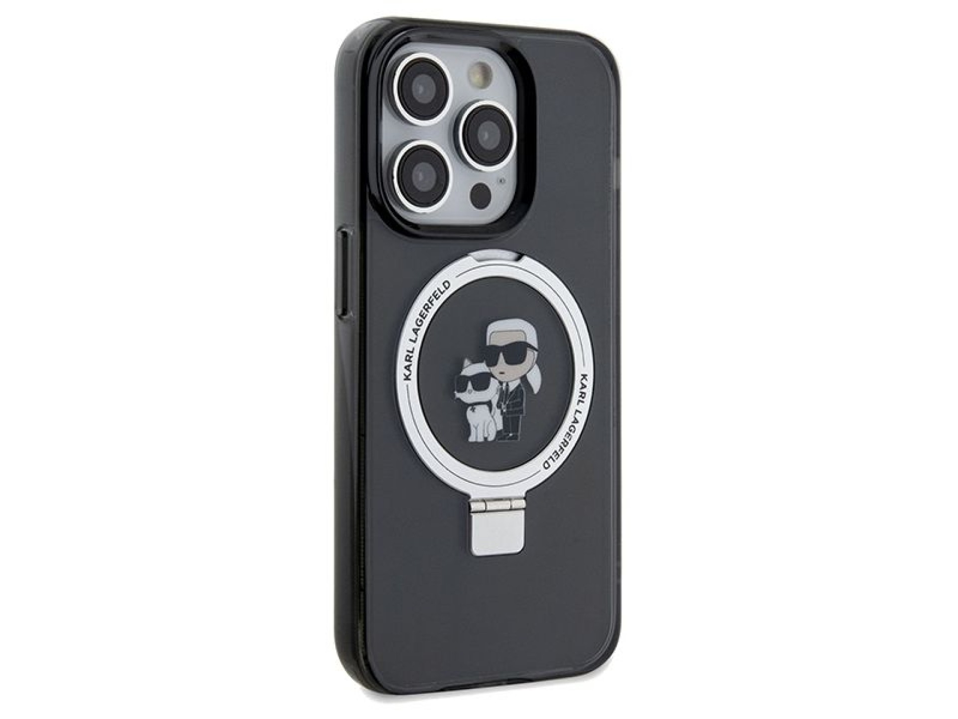 Karl Lagerfeld Ring Stand Karl&Choupette MagSafe case for iPhone 13 Pro Max - black
