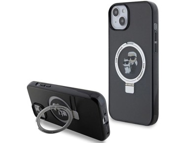 Karl Lagerfeld Ring Stand Karl&Choupette MagSafe case for iPhone 14 / 15 / 13 - black Karl Lagerfeld Ring Stand Karl&Choupette MagSafe case for iPhone 14 / 15 / 13 - black