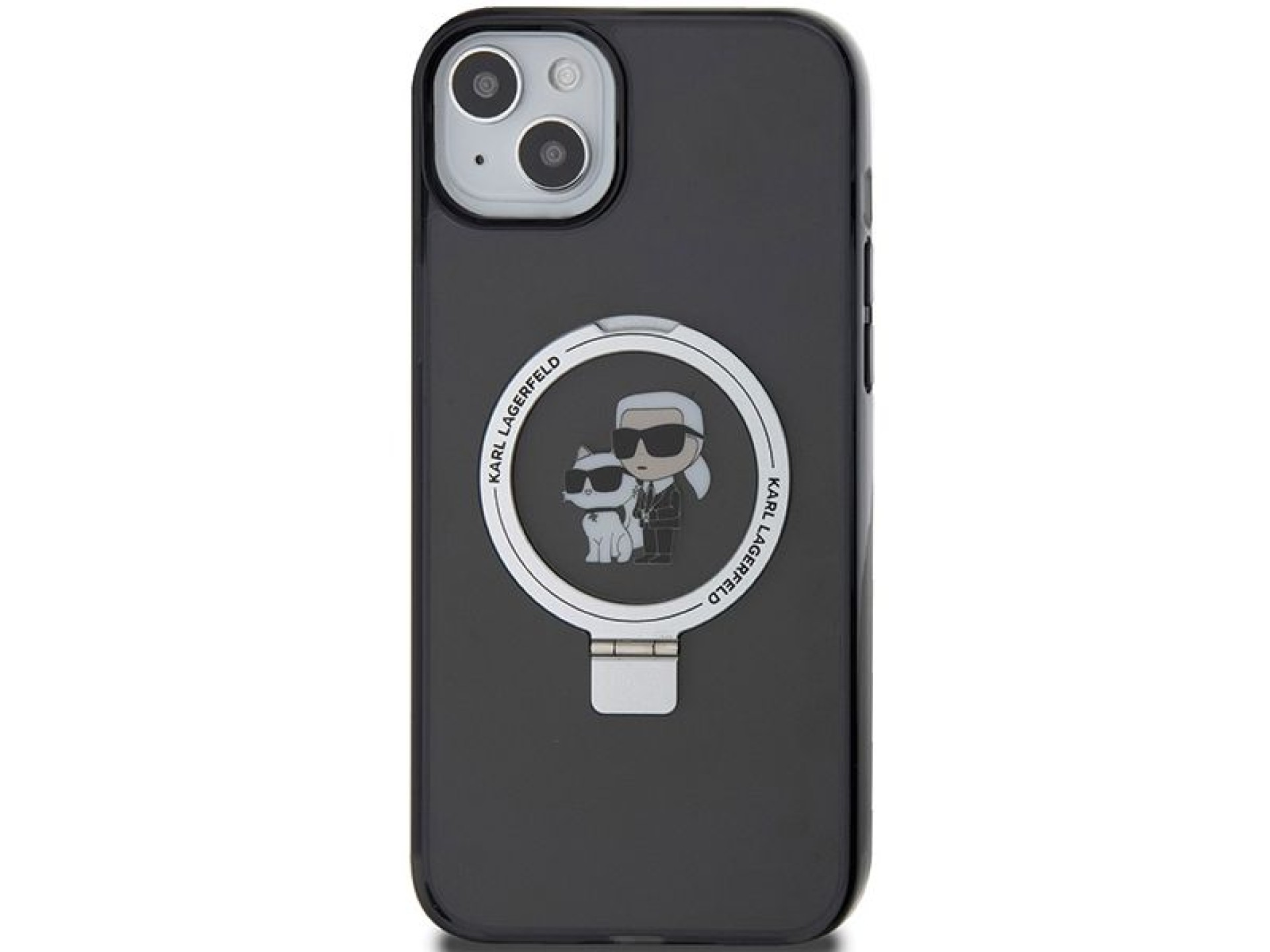 Soporte para anillos Karl Lagerfeld Funda MagSafe Karl&Choupette para iPhone 14 / 15 / 13 - negro