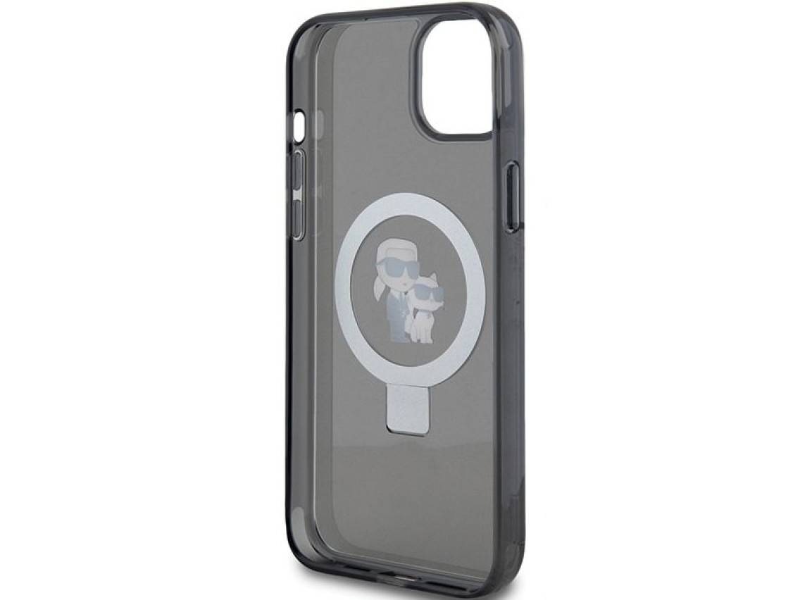Soporte para anillos Karl Lagerfeld Funda MagSafe Karl&Choupette para iPhone 14 / 15 / 13 - negro