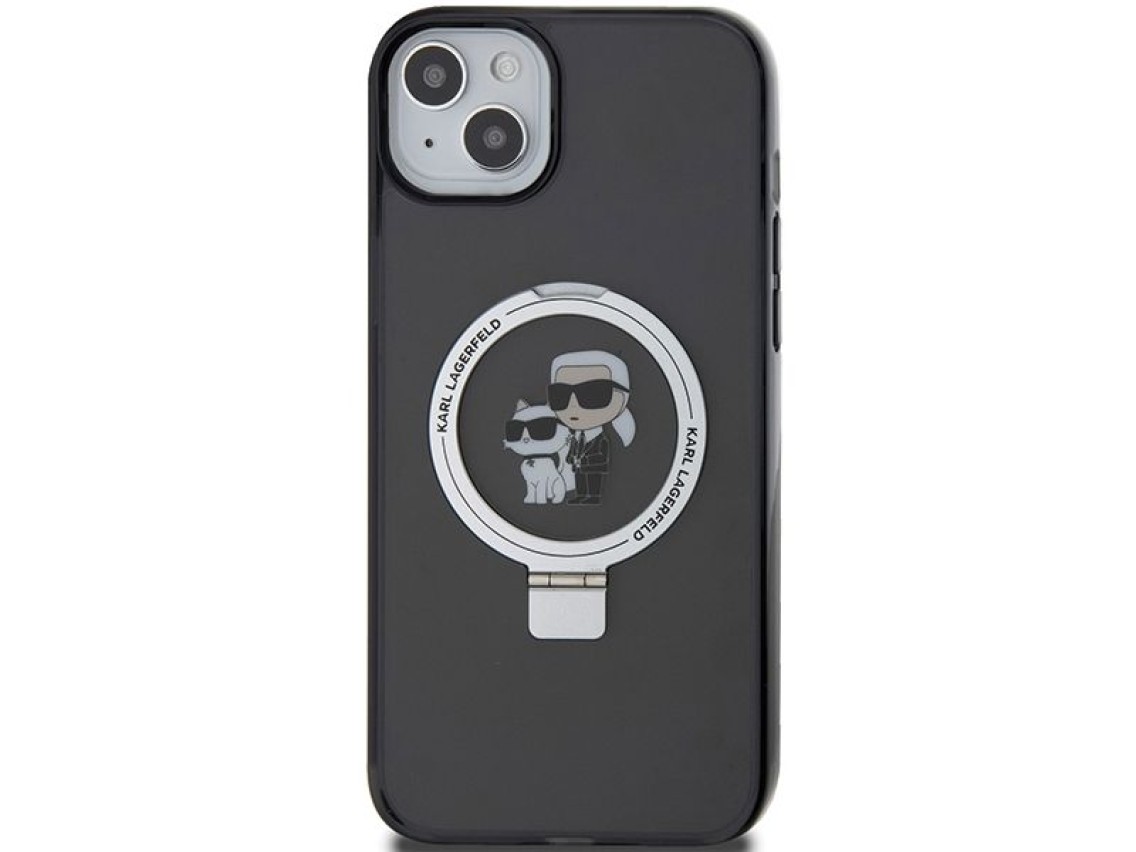 Karl Lagerfeld KLHMP15MHMRSKCK iPhone 15 Plus 6.7" negro/negro estuche rígido Soporte de anillo Karl