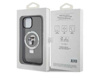 Karl Lagerfeld KLHMP15MHMRSKCK iPhone 15 Plus 6.7" negro/negro estuche rígido Soporte de anillo Karl Karl Lagerfeld KLHMP15MHMRSKCK iPhone 15 Plus 6.7" negro/negro estuche rígido Soporte de anillo Karl