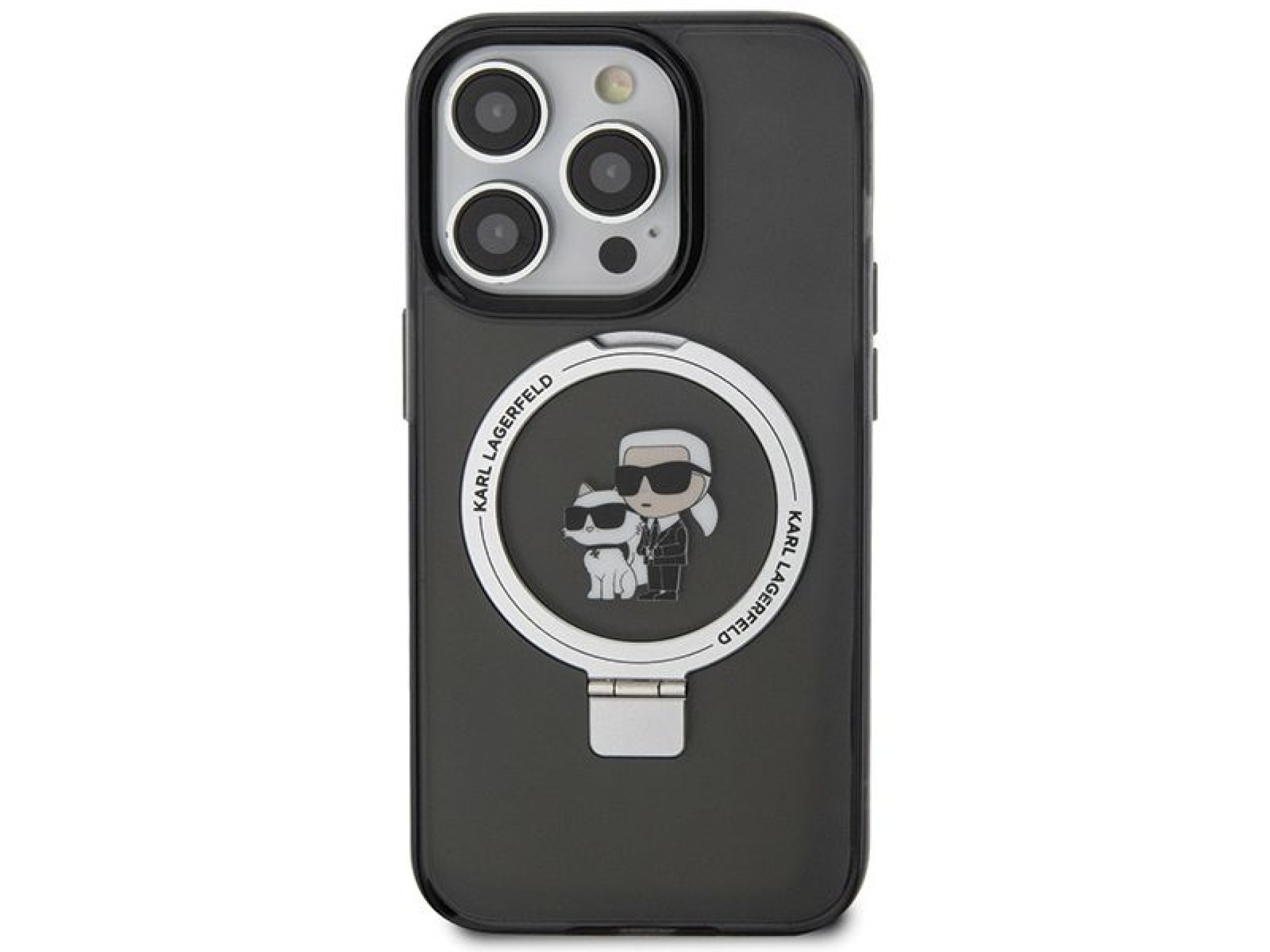 Capa rígida preta/preta Karl Lagerfeld KLHMP15LHMRSKCK para iPhone 15 Pro de 6,1