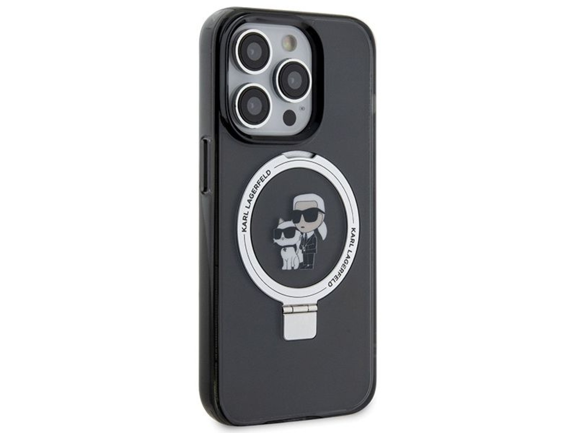 Capa rígida preta/preta Karl Lagerfeld KLHMP15LHMRSKCK para iPhone 15 Pro de 6,1