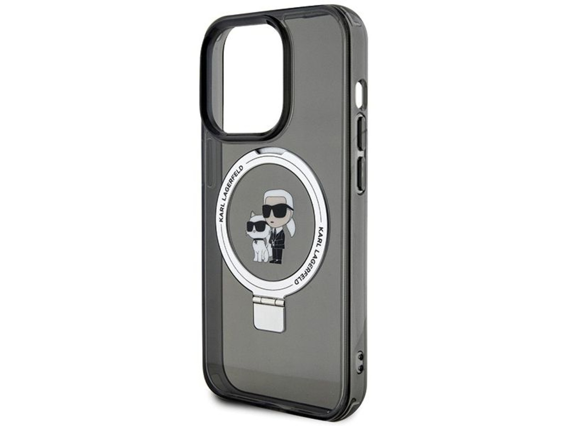 Capa rígida preta/preta Karl Lagerfeld KLHMP15LHMRSKCK para iPhone 15 Pro de 6,1