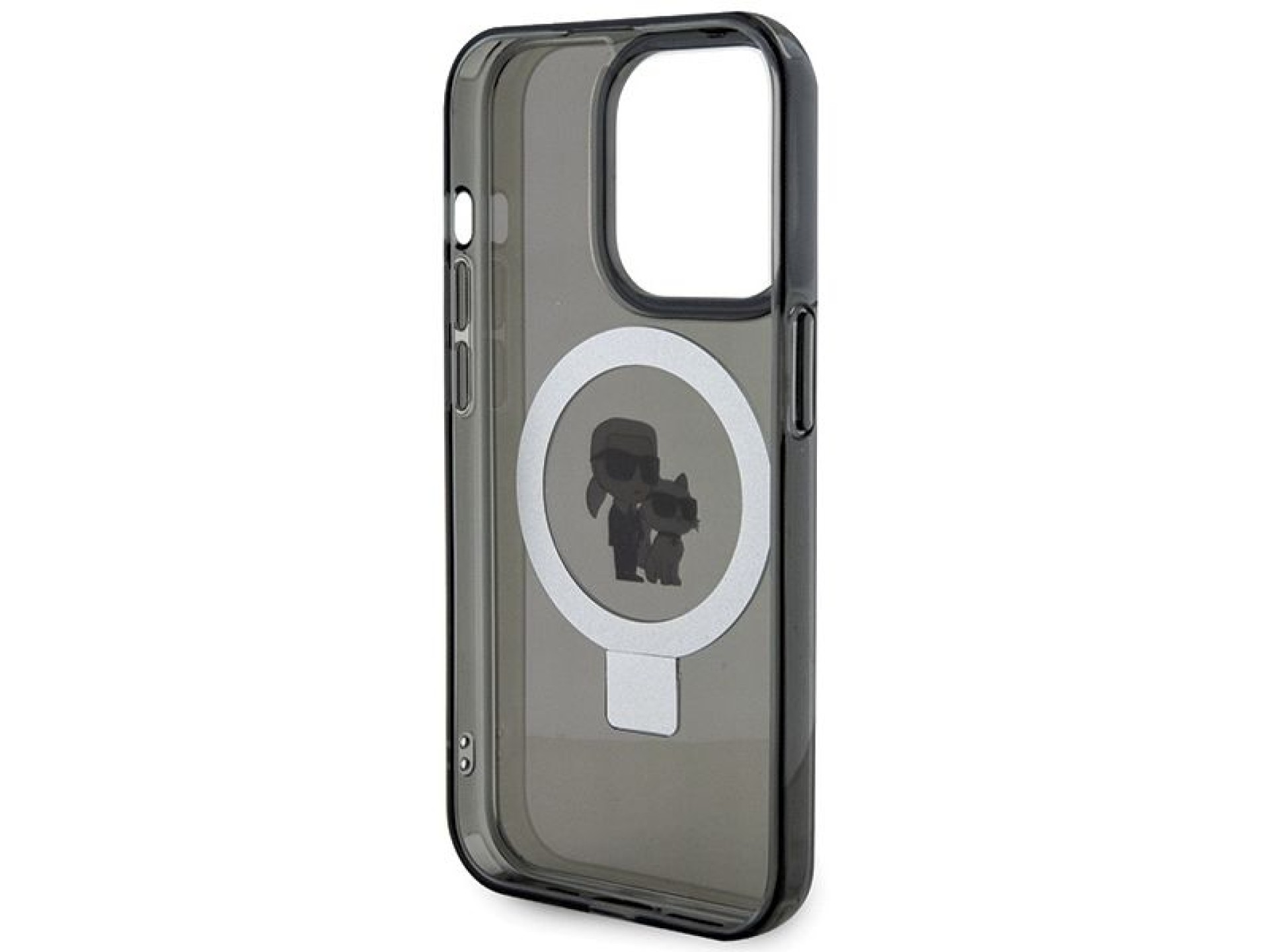 Capa rígida preta/preta Karl Lagerfeld KLHMP15LHMRSKCK para iPhone 15 Pro de 6,1