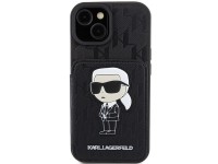Karl Lagerfeld Saffiano Cardslots and Stand Monogram Ikonik Patch case for iPhone 15 - black Karl Lagerfeld Saffiano Cardslots and Stand Monogram Ikonik Patch case for iPhone 15 - black