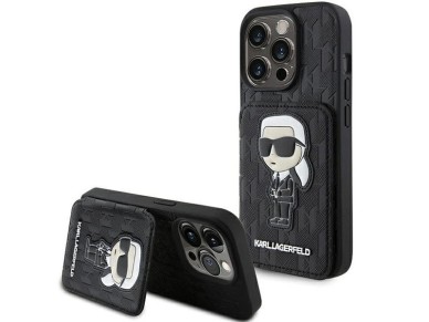 Karl Lagerfeld Saffiano Cardslots and Stand Monogram Ikonik Patch case for iPhone 15 Pro - black Karl Lagerfeld Saffiano Cardslots and Stand Monogram Ikonik Patch case for iPhone 15 Pro - black