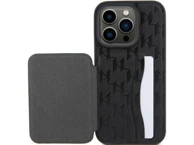 Karl Lagerfeld Saffiano Cardslots and Stand Monogram Ikonik Patch case for iPhone 15 Pro - black Karl Lagerfeld Saffiano Cardslots and Stand Monogram Ikonik Patch case for iPhone 15 Pro - black