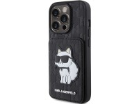 Capa Karl Lagerfeld Saffiano com compartimentos para cartões e suporte Monogram Choupette para iPhon Capa Karl Lagerfeld Saffiano com compartimentos para cartões e suporte Monogram Choupette para iPhon