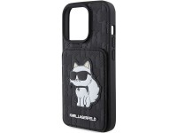 Capa Karl Lagerfeld Saffiano com compartimentos para cartões e suporte Monogram Choupette para iPhon Capa Karl Lagerfeld Saffiano com compartimentos para cartões e suporte Monogram Choupette para iPhon