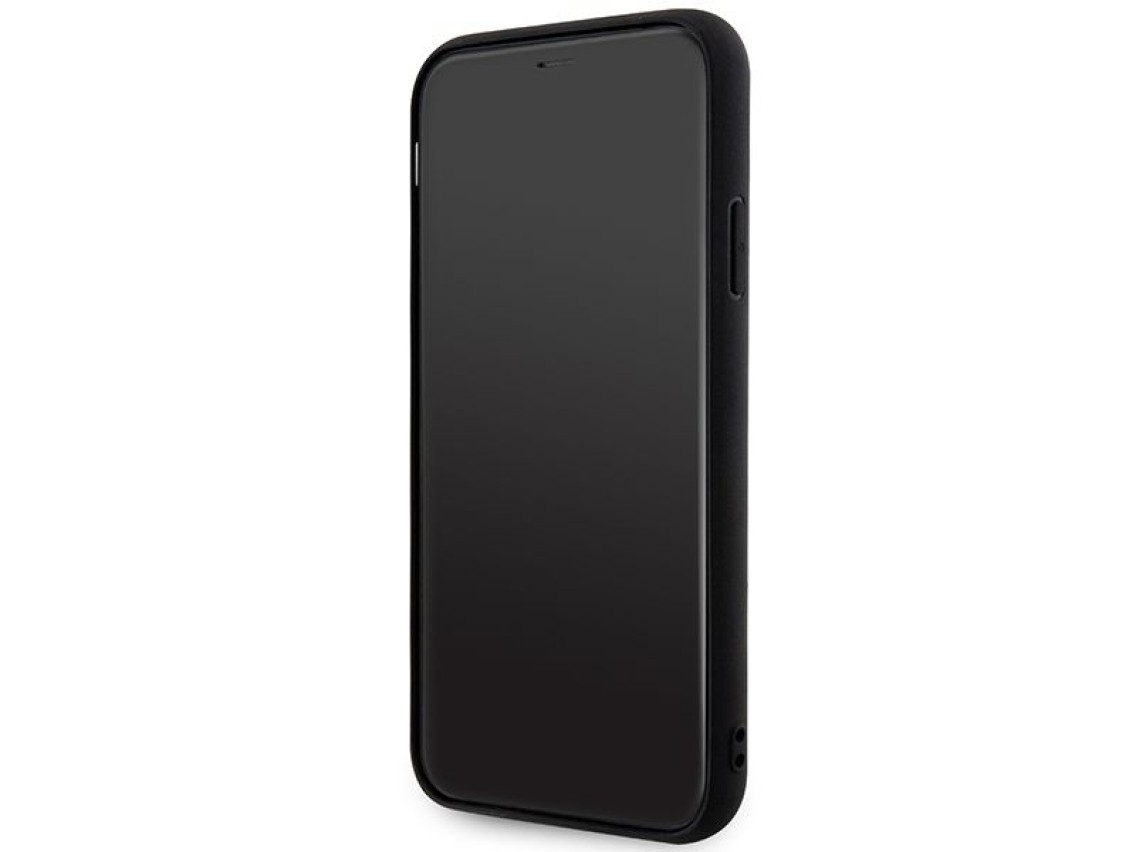 Funda rígida Karl Lagerfeld KLHCN613DRKNK para iPhone 11/Xr de 6,1" en color negro/negro, con diseño