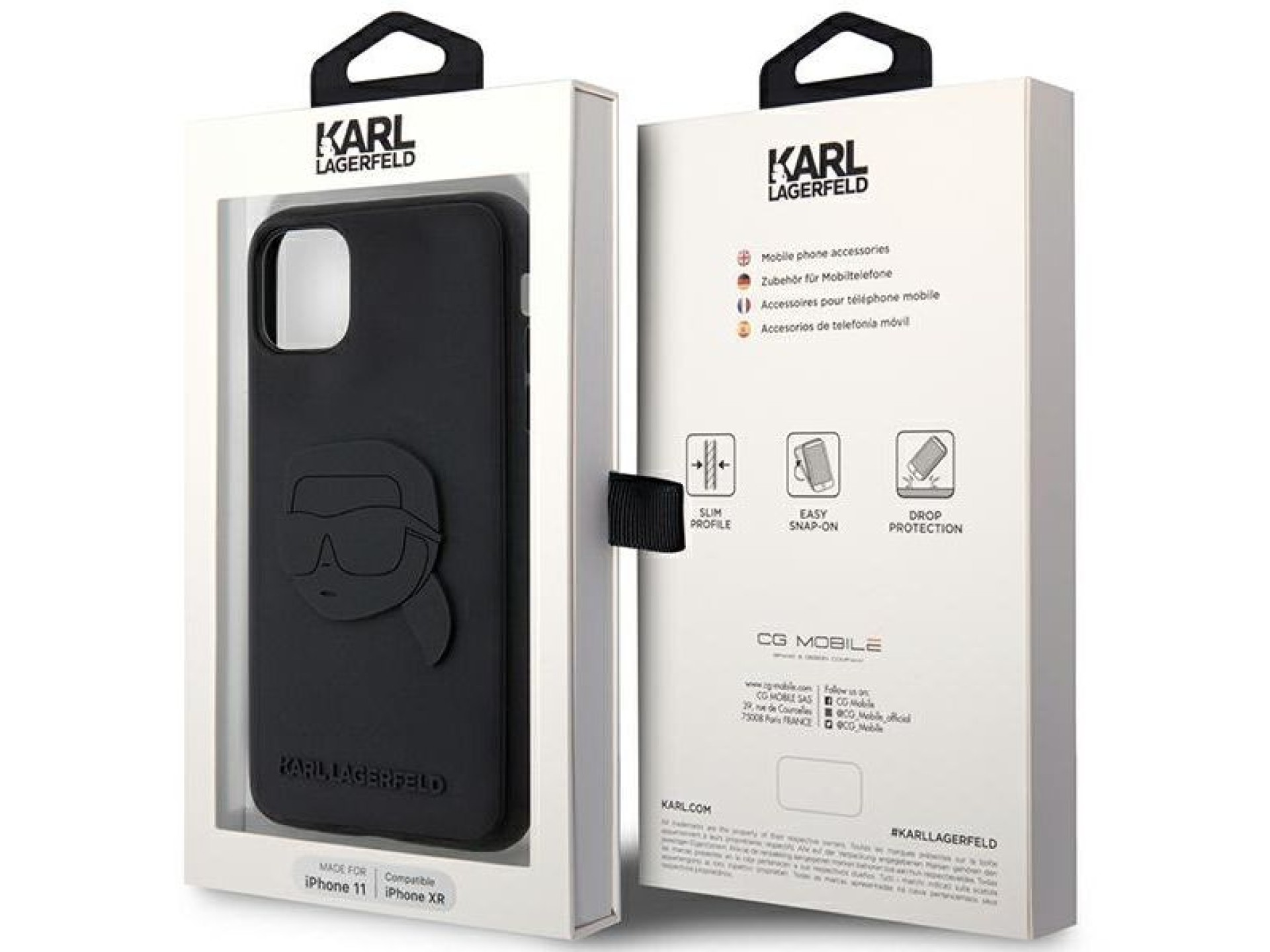 Funda rígida Karl Lagerfeld KLHCN613DRKNK para iPhone 11/Xr de 6,1