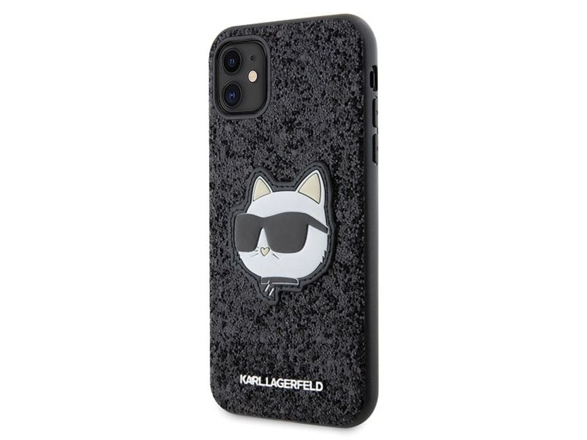 Funda rígida negra Karl Lagerfeld KLHCN61G2CPK para iPhone 11/Xr de 6,1