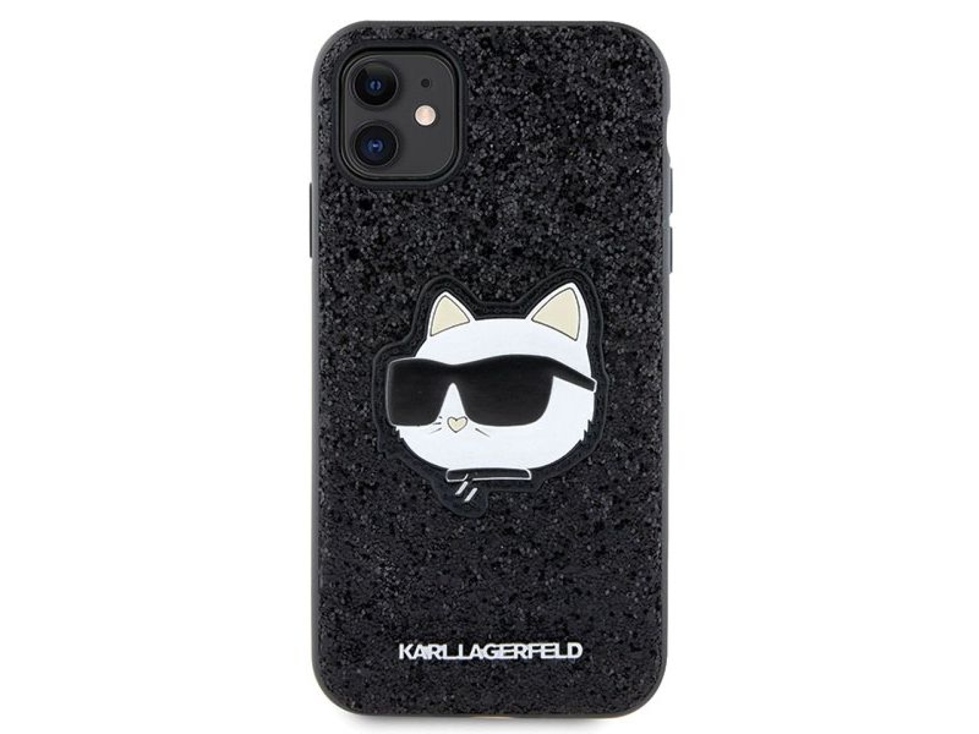 Funda rígida negra Karl Lagerfeld KLHCN61G2CPK para iPhone 11/Xr de 6,1