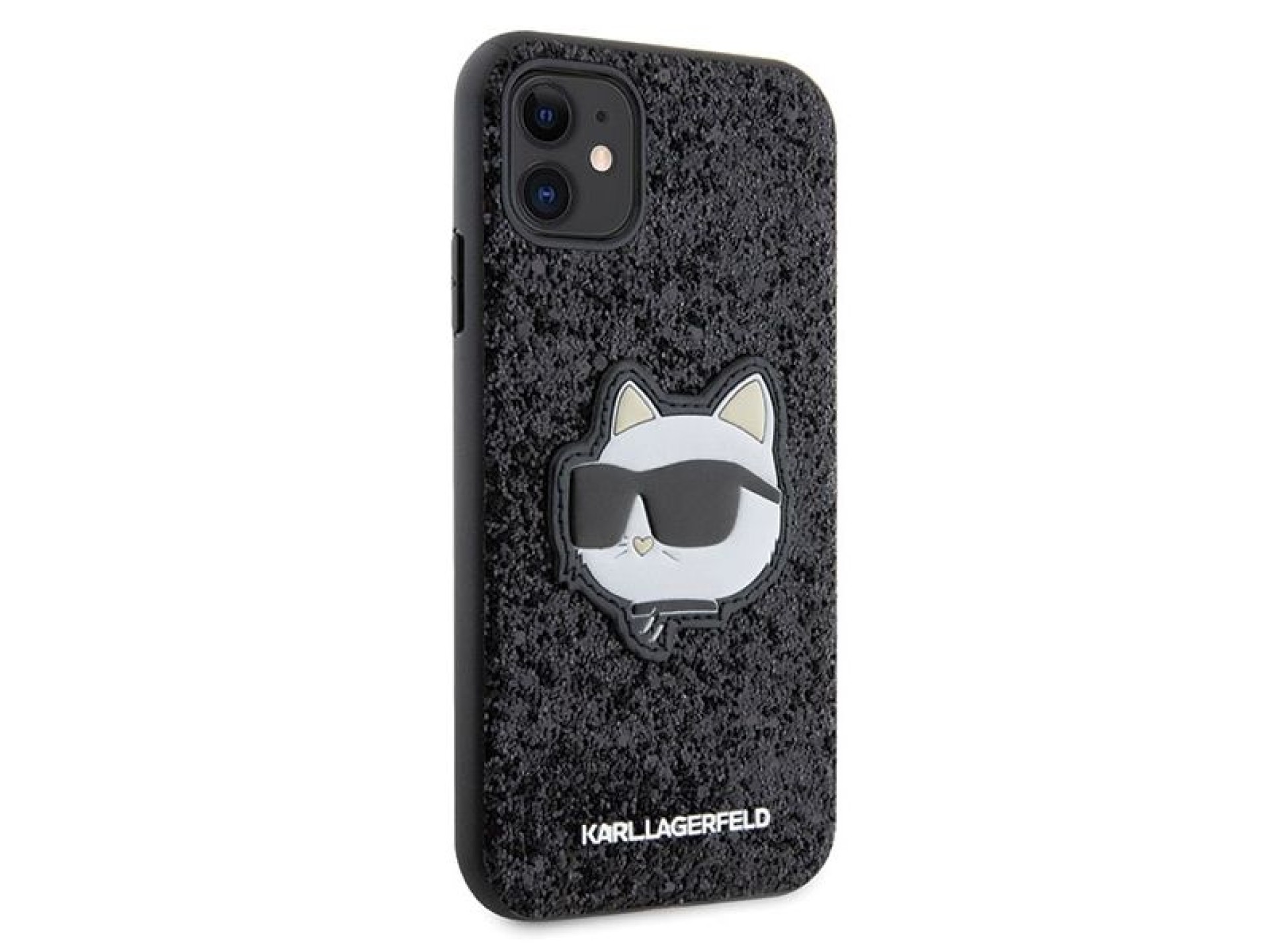 Funda rígida negra Karl Lagerfeld KLHCN61G2CPK para iPhone 11/Xr de 6,1