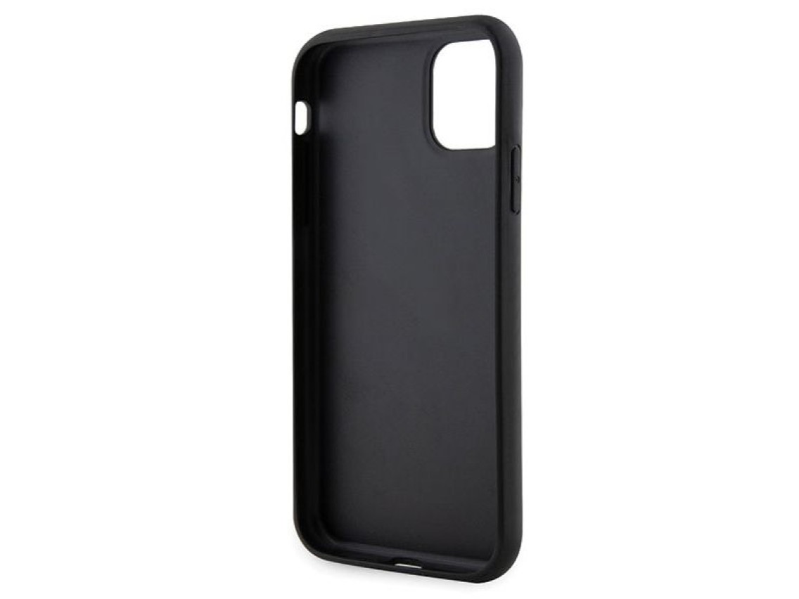 Funda r�gida negra Karl Lagerfeld KLHCN61G2CPK para iPhone 11/Xr de 6,1" con parche Glitter Choupett