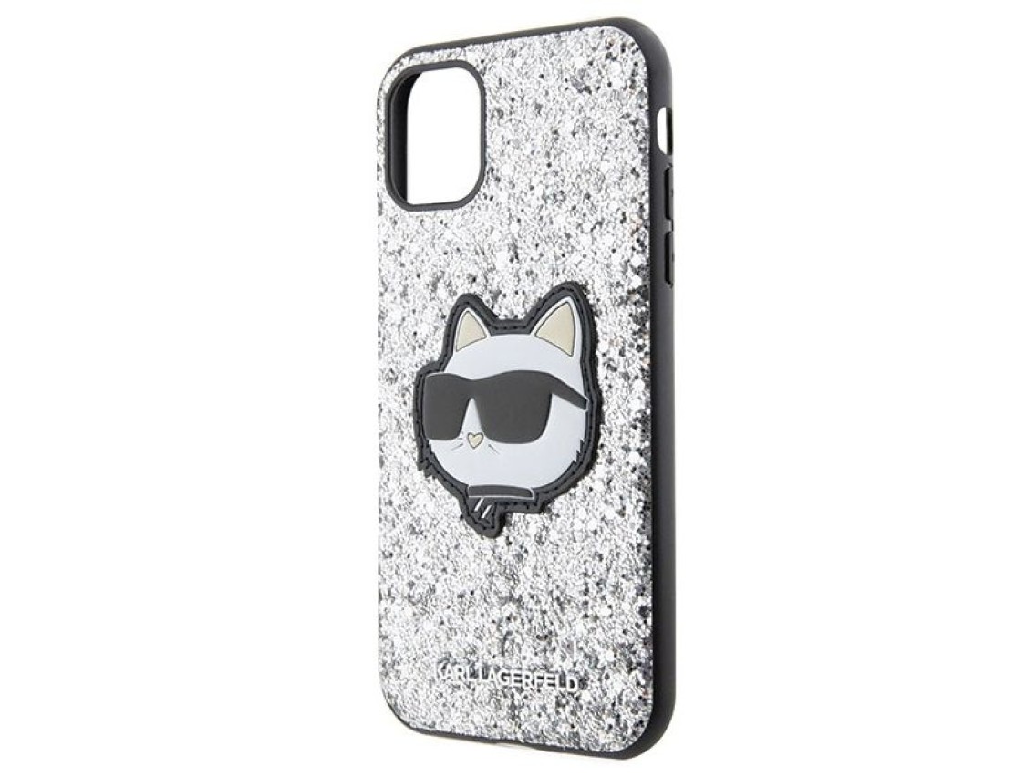 Karl Lagerfeld KLHCN61G2CPS iPhone 11 / Xr 6.1" silver/silver hardcase Glitter Choupette Patch
